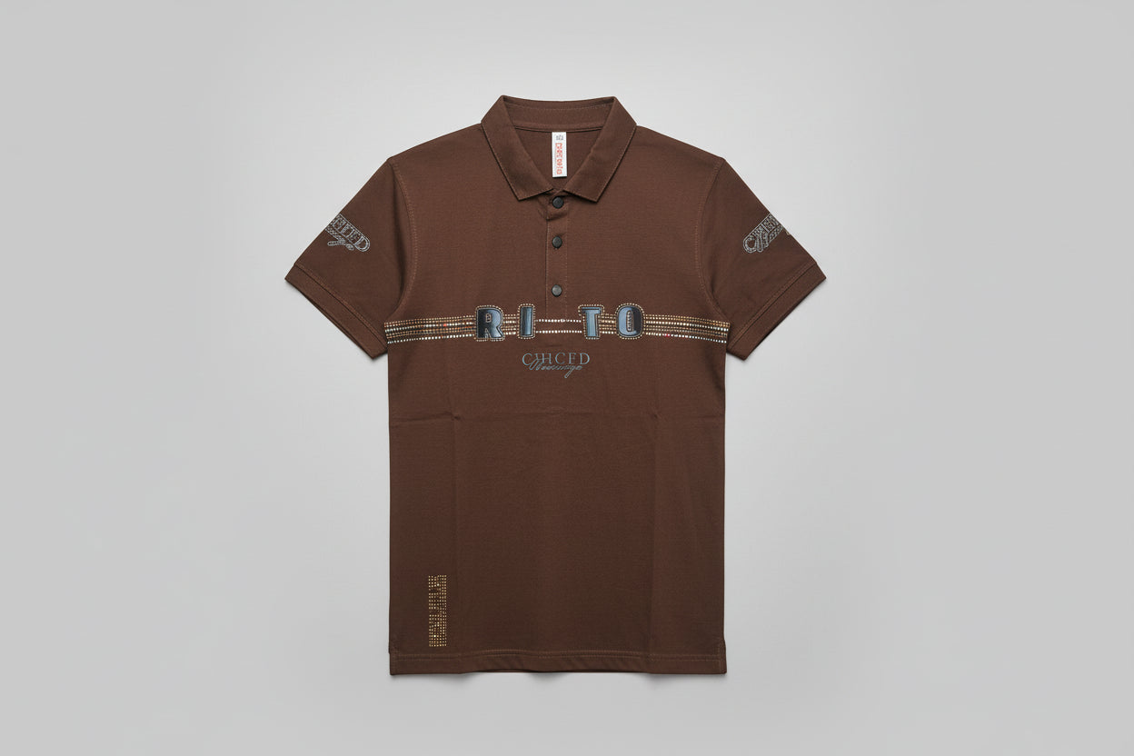 Premium Boys Rhinestone “RITO” Cotton Polo T-Shirt 304