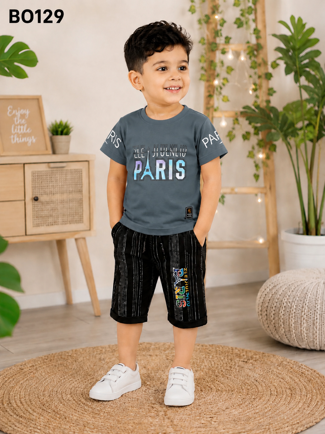 Premium Boys Graphic T-Shirt & Shorts Set-BO129