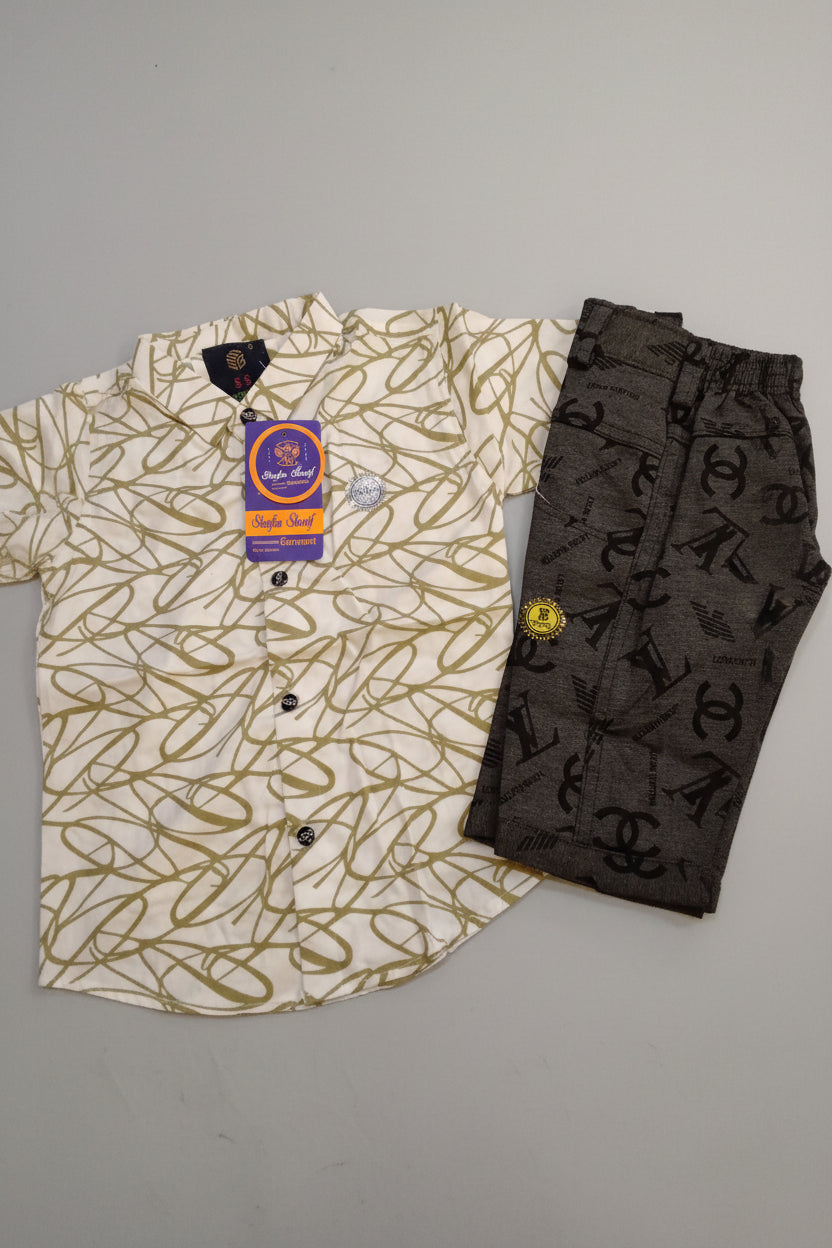 Boys Premium Printed Shirt & Pant Set 381