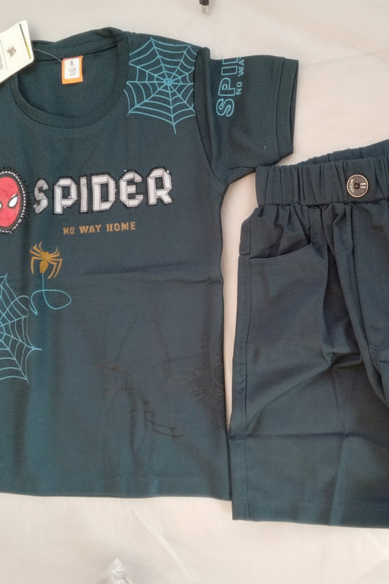 Boys “Spider – No Way Home” Graphic T-Shirt & Shorts Set 344