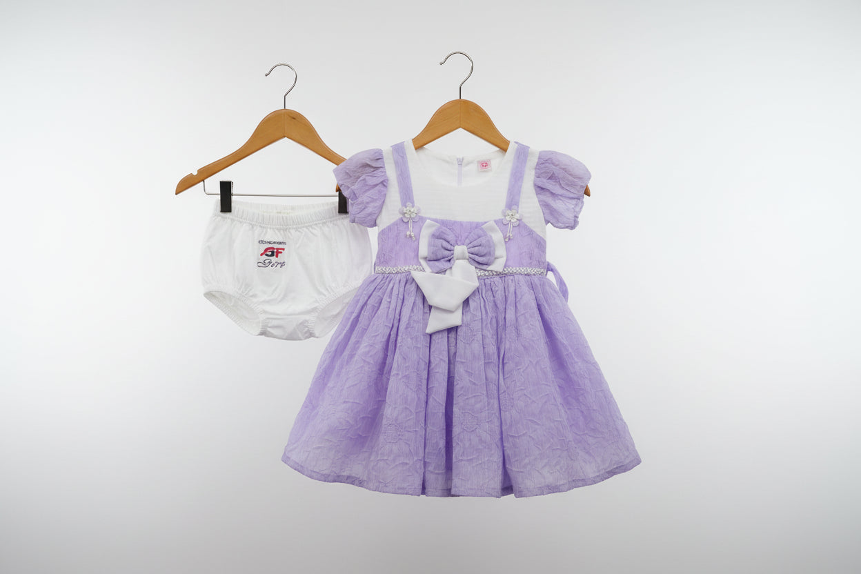 Baby Girls Elegant Party Dress Set with Inner – Soft Tulle & Bow Design 203