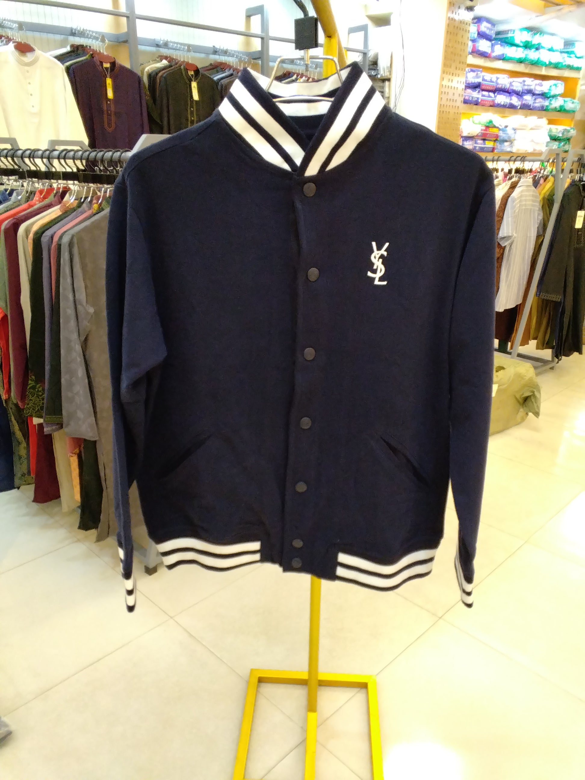 GATSBY Men’s Premium Varsity Jacket – Navy Blue 01