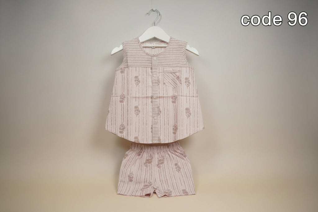 Girls Printed Sleeveless Top & Matching Shorts Set 96