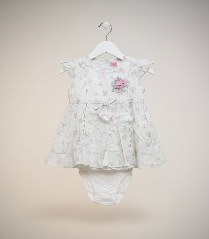 Girls Floral Dress with Bloomers Set 080