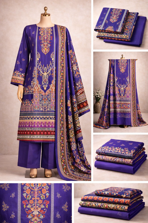 Premium Floral Unready Three Piece-C130