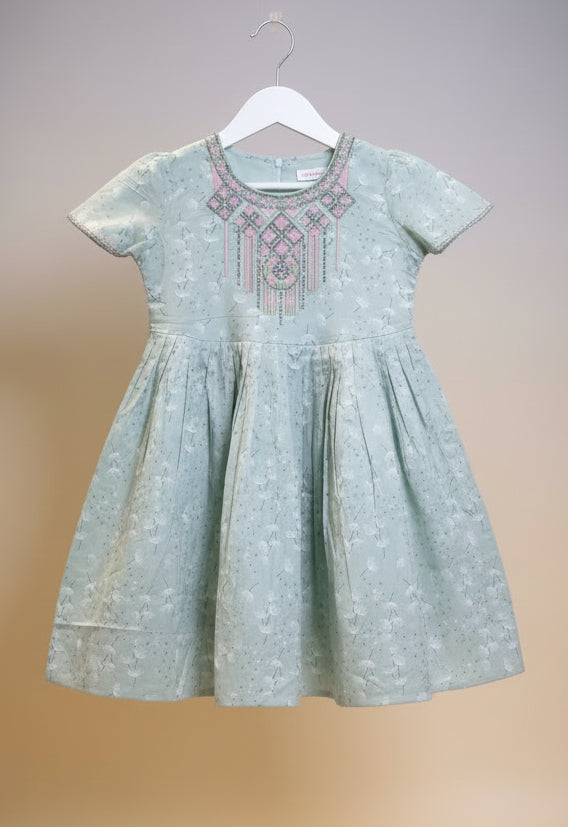 Girls Embroidered Party Wear Frock A80