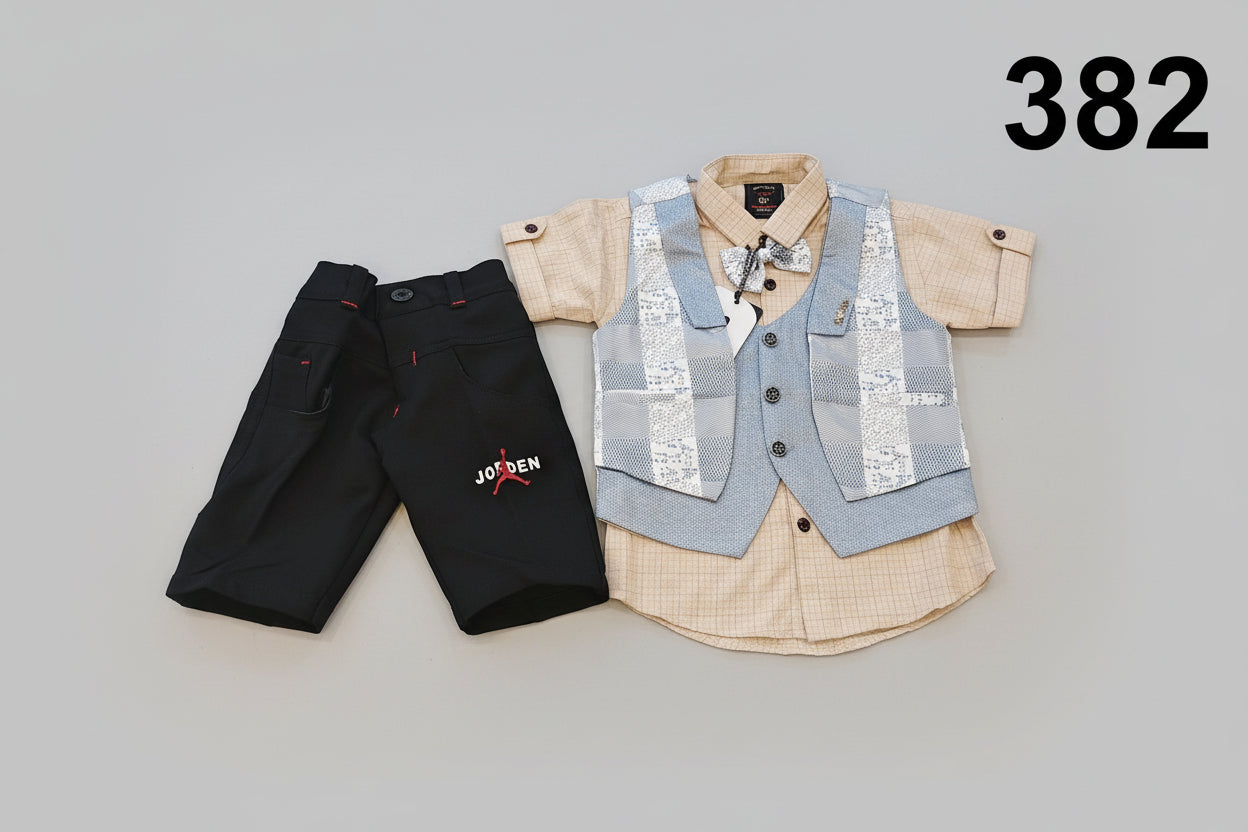 Kids Premium Formal Waistcoat Set with Bow Tie 382