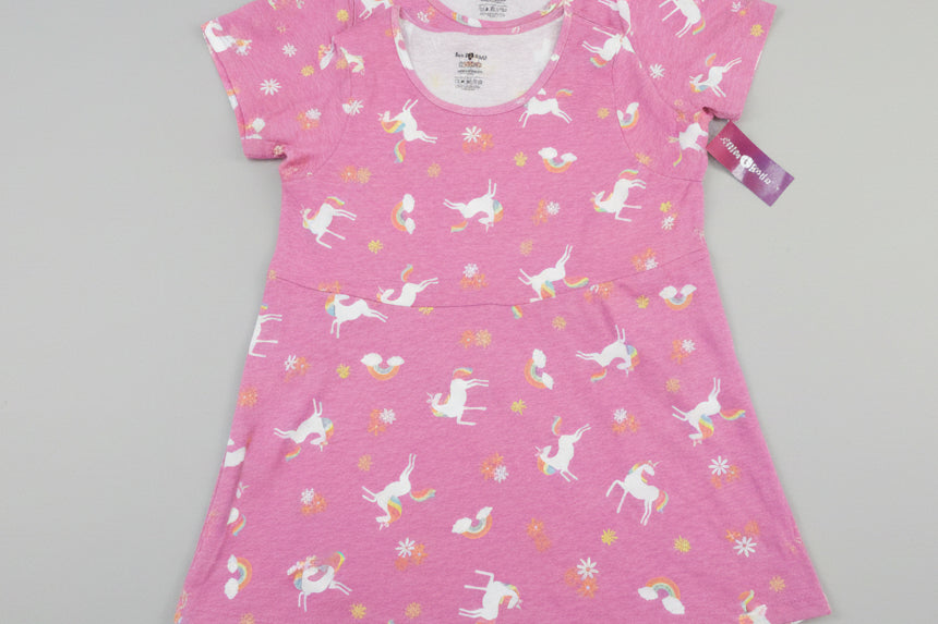 Girls Bird & Floral Printed Dress-3306