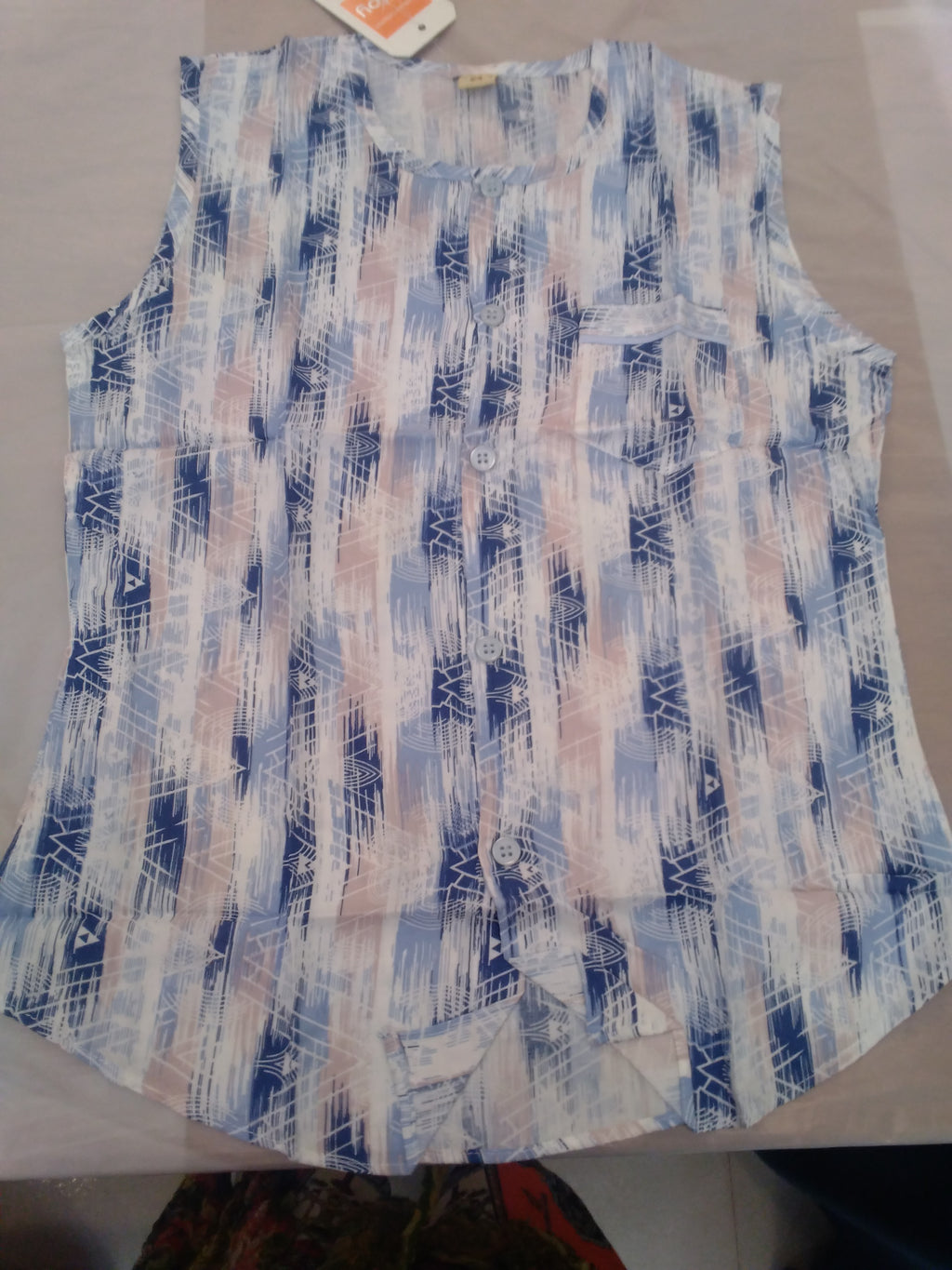 Boys Sleeveless Printed Button-Down Top 174
