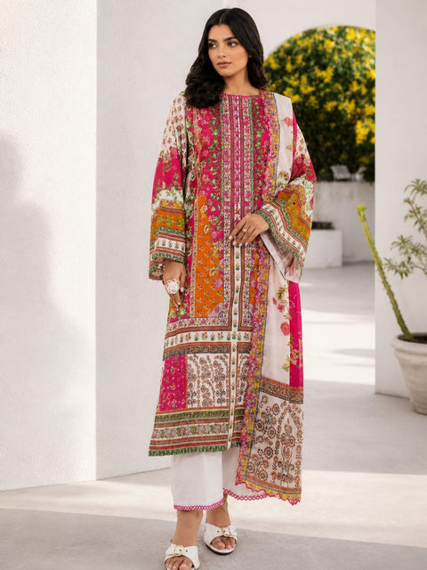 Luxury Digital Printed Lawn Three Piece Set-C251