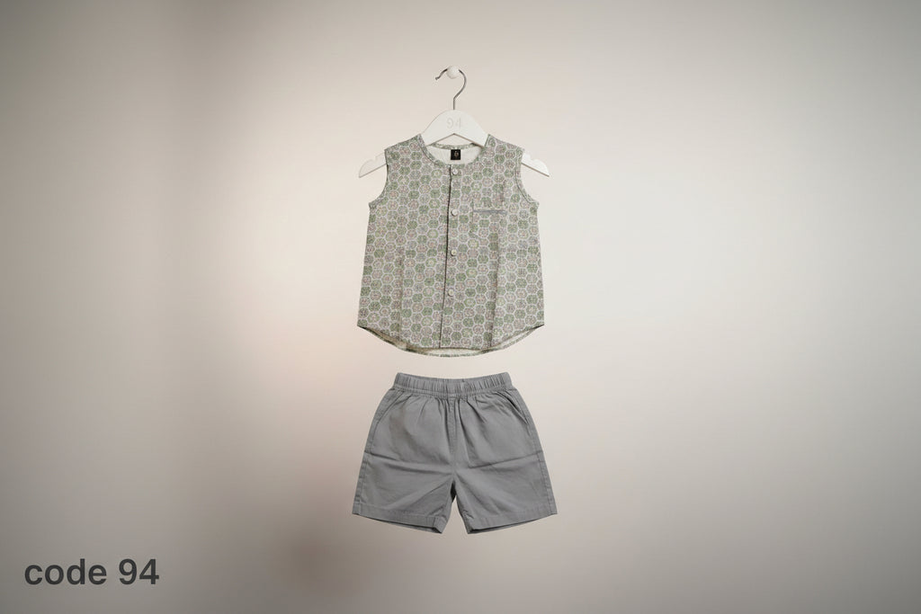 Girls Printed Sleeveless Top & Shorts Set 94