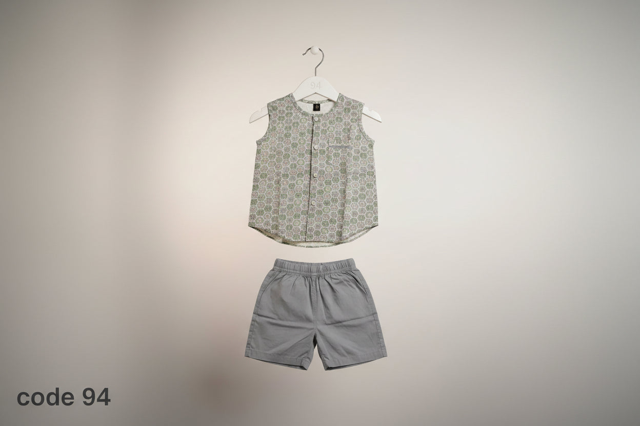 Girls Printed Sleeveless Top & Shorts Set 94