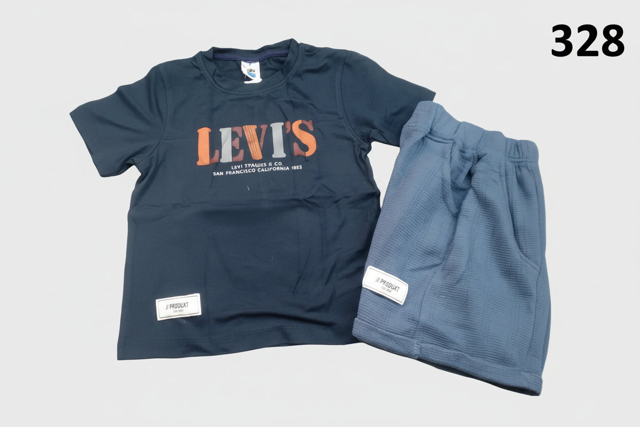Kids Levi’s Style Printed T-Shirt & Shorts Set 328