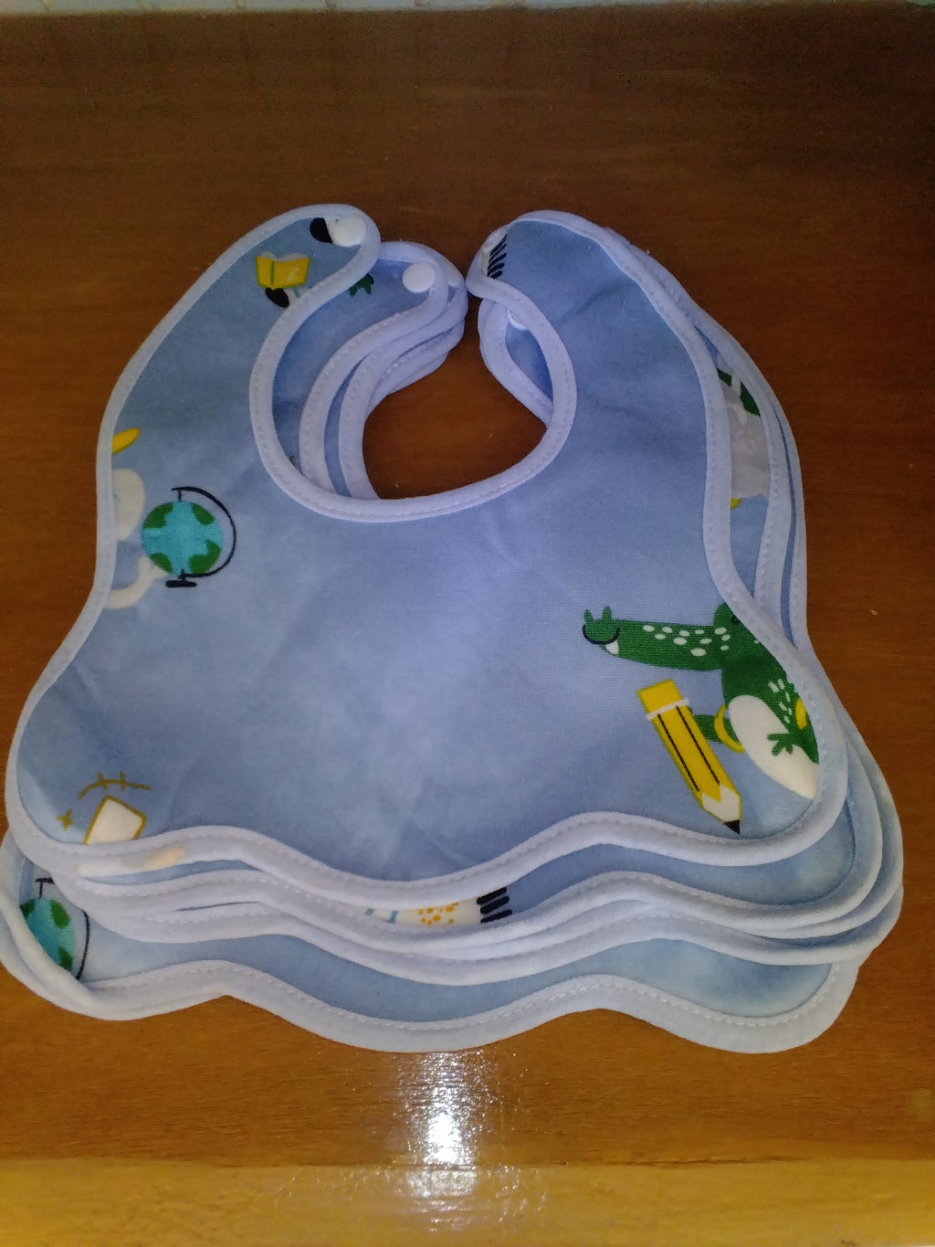 Waterproof Silicone Food Catcher Bibs & Soft Cotton Drool Bibs Set
