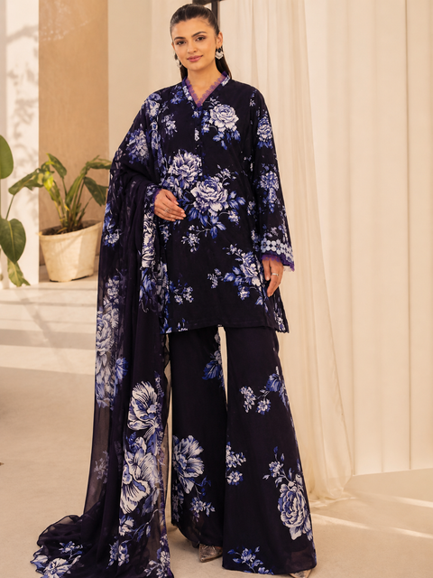 Luxury Digital Printed Lawn Three Piece Set -C289
