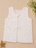 Baby Girls Soft Floral Tie-Front Sleeveless Vest-GD66