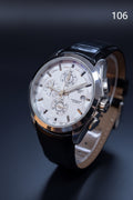 TW 106 Luxury Chronograph white Dial Leather Strap Watch