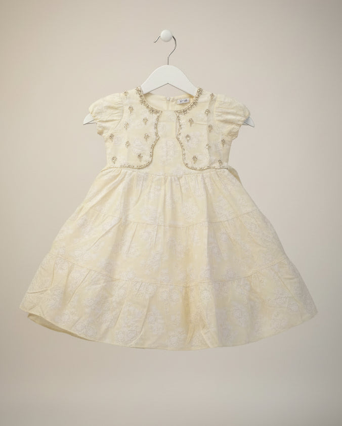 Baby Girls Embroidered Party Dress with Tie-Up Belt 6