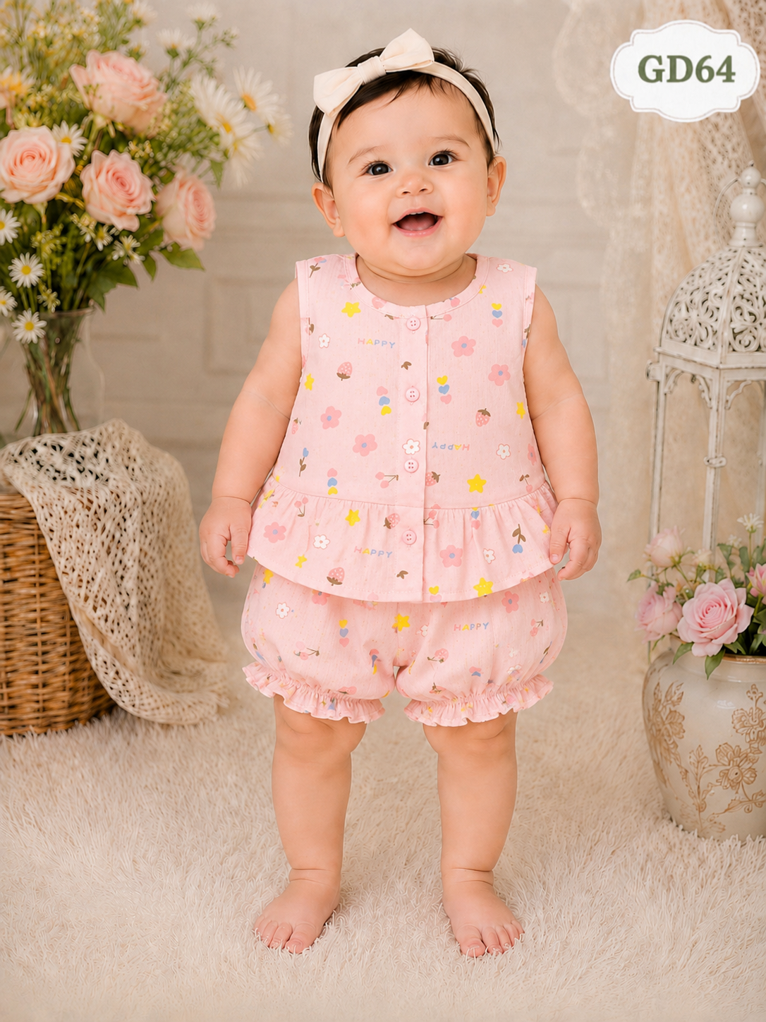 Premium Floral Ruffle Baby Girl Set-GD64
