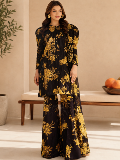 Luxury Digital Printed Lawn Three Piece Set -C296