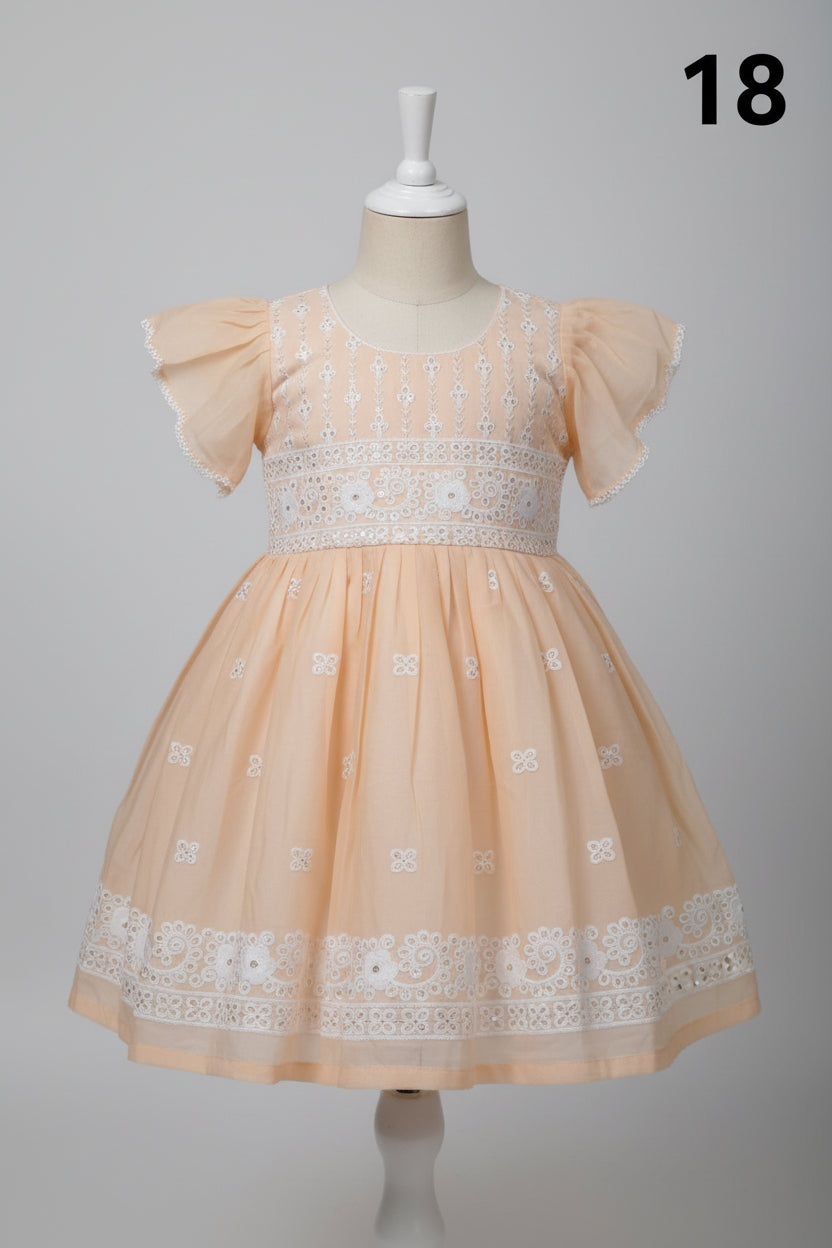 Girls Premium Embroidered Net Party Dress 18