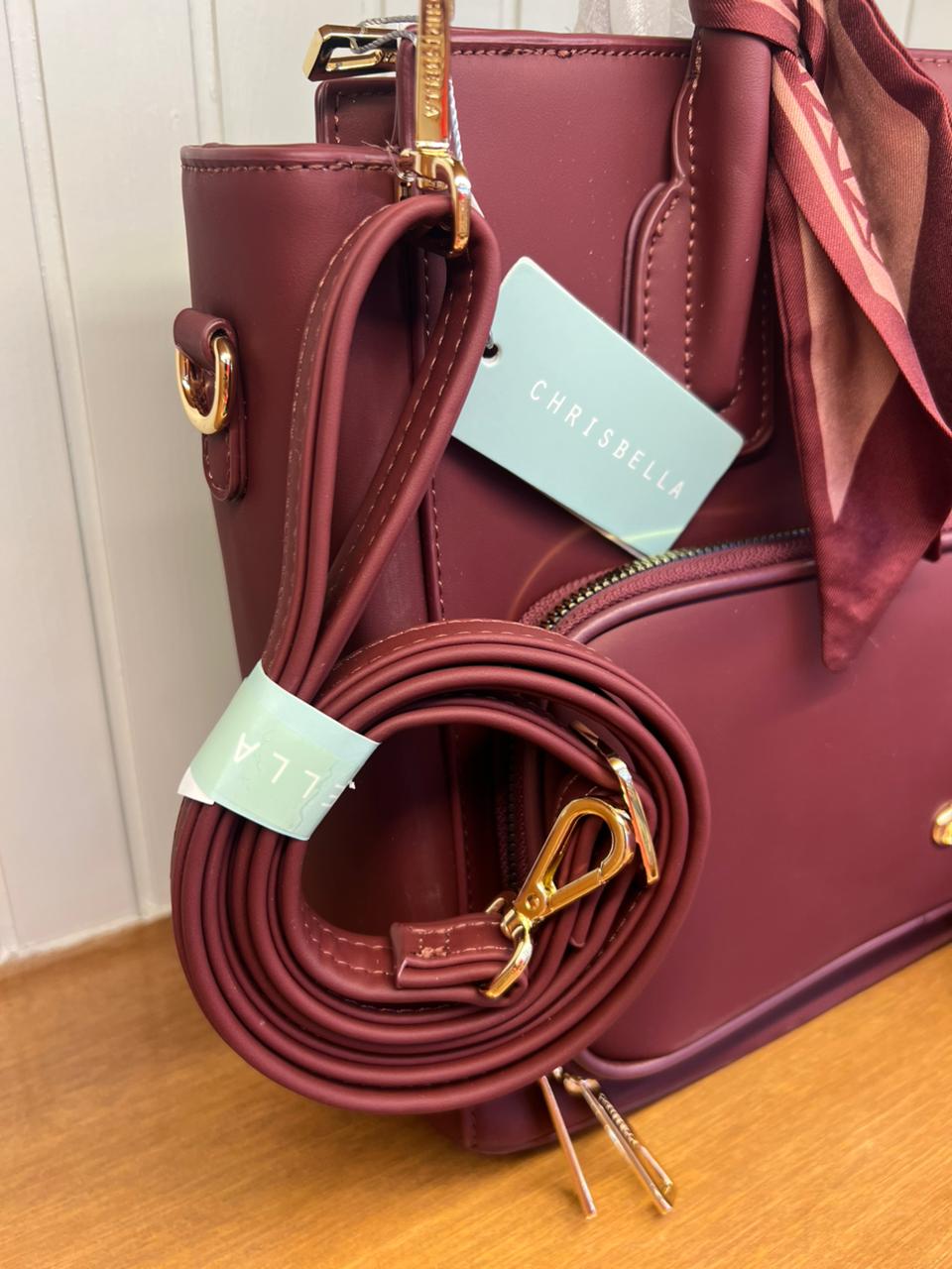 Women’s Elegant Handbag Set with Long Strap & Matching Mini Wallet