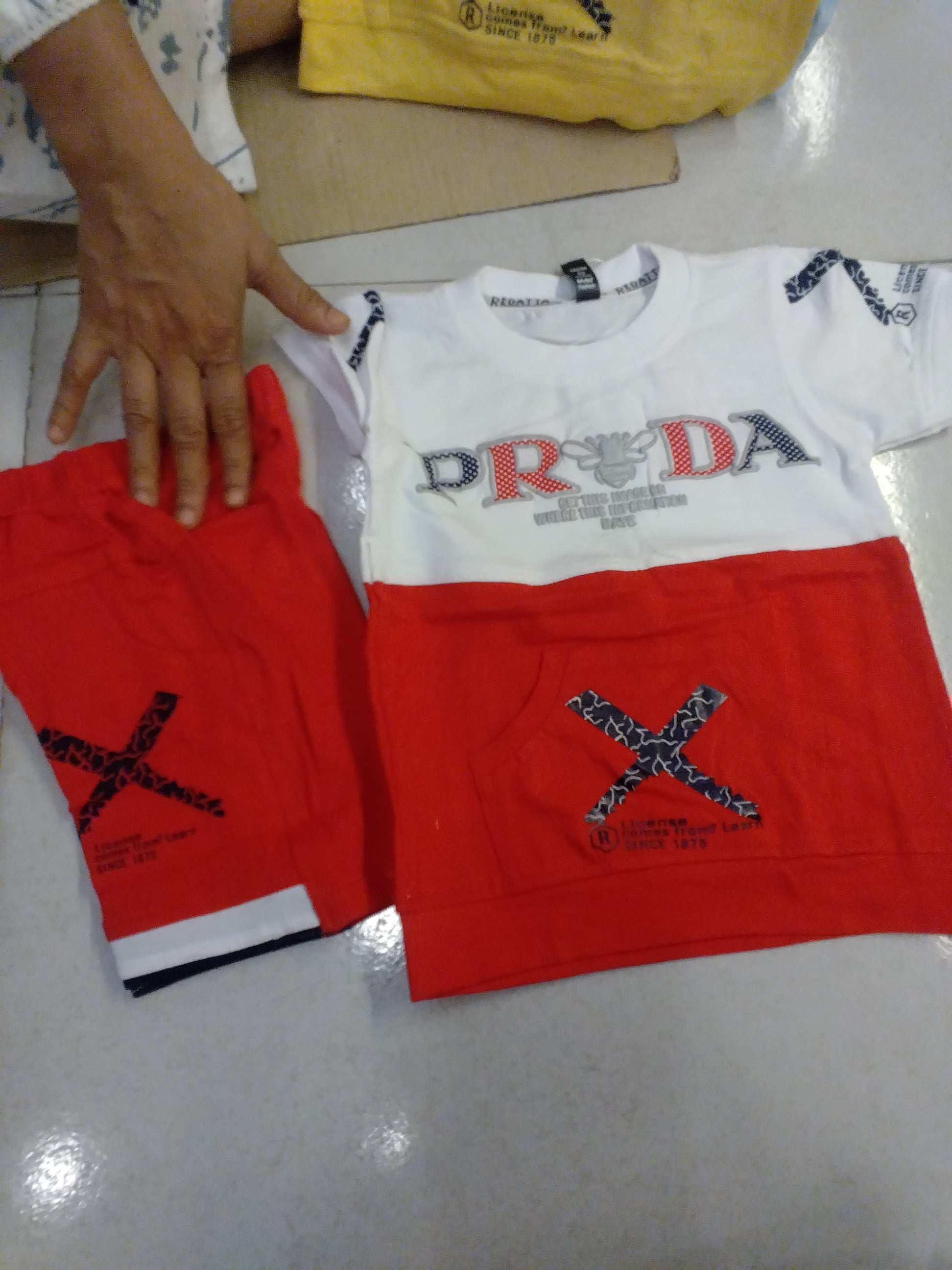 Kids PRDA Style Colorblock T-Shirt & Shorts Set 347