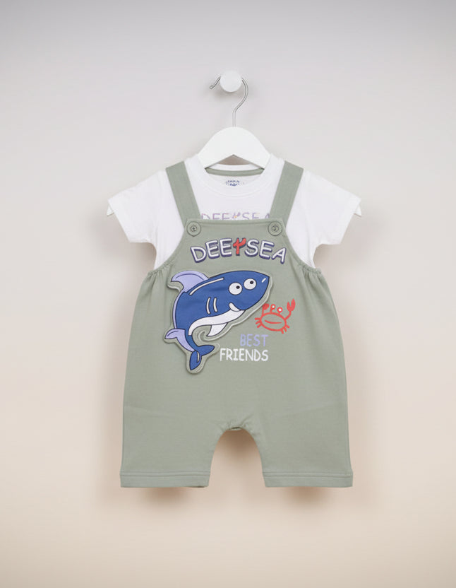 Boys Dungaree Romper Set 0131