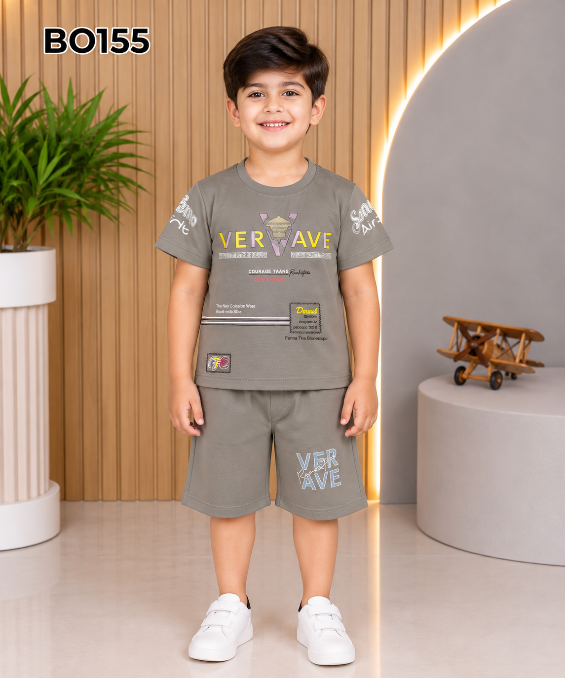 Premium Boys Urban Vibe Graphic T-Shirt & Shorts Set-BO155