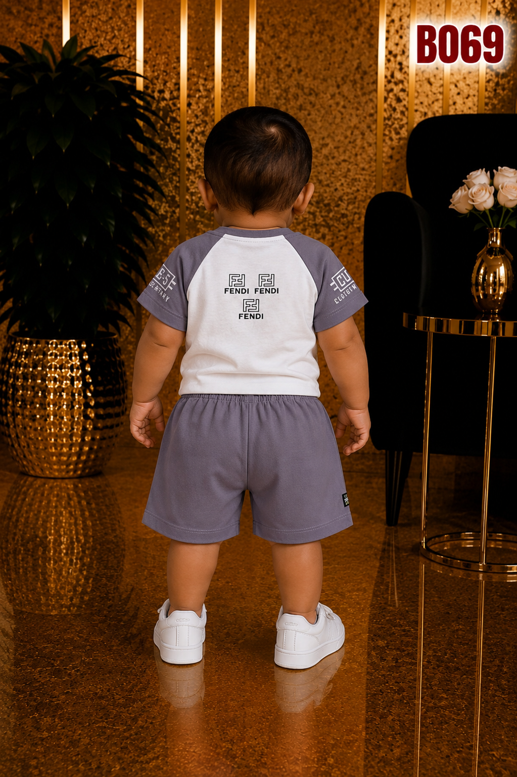 Boys Premium Print T-Shirt & Shorts Set-BO69