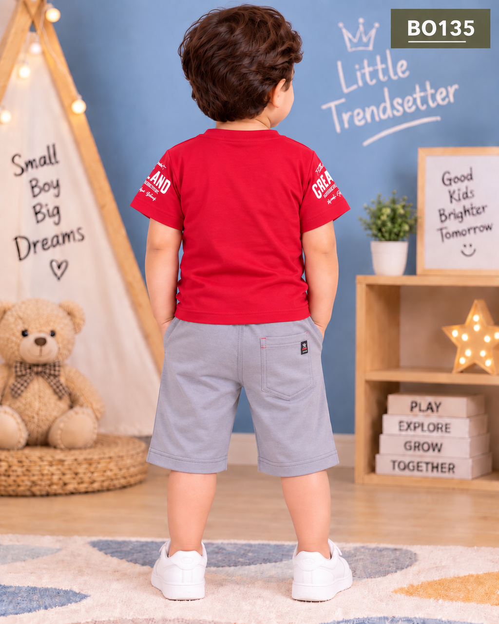 Premium Boys Graphic T-Shirt & Shorts Set-BO135