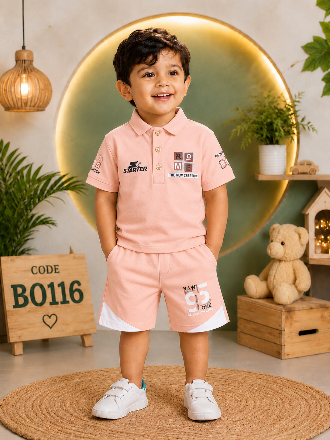 Boys Premium Polo T-Shirt & Shorts Set – BO116