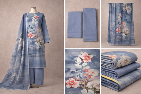 Premium Floral Unready Three Piece-C119