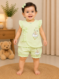 Baby Girls Bunny Cloud Ruffle Top & Bloomer Shorts Set-GD58