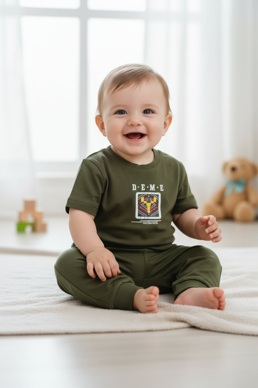 Boys Premium Cotton T-Shirt & Printed Pajama Set | D-E-M-E Casual Wear.250.