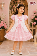 Elegant Floral Lace Girls Dress Set-GD55
