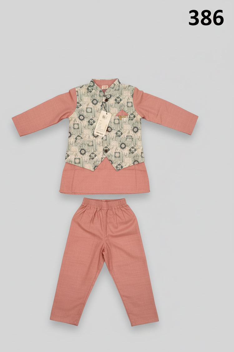 Kids Premium Waistcoat Kurta Pajama Set 386