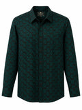Premium Geometric Printed Long  Polo Shirt 465