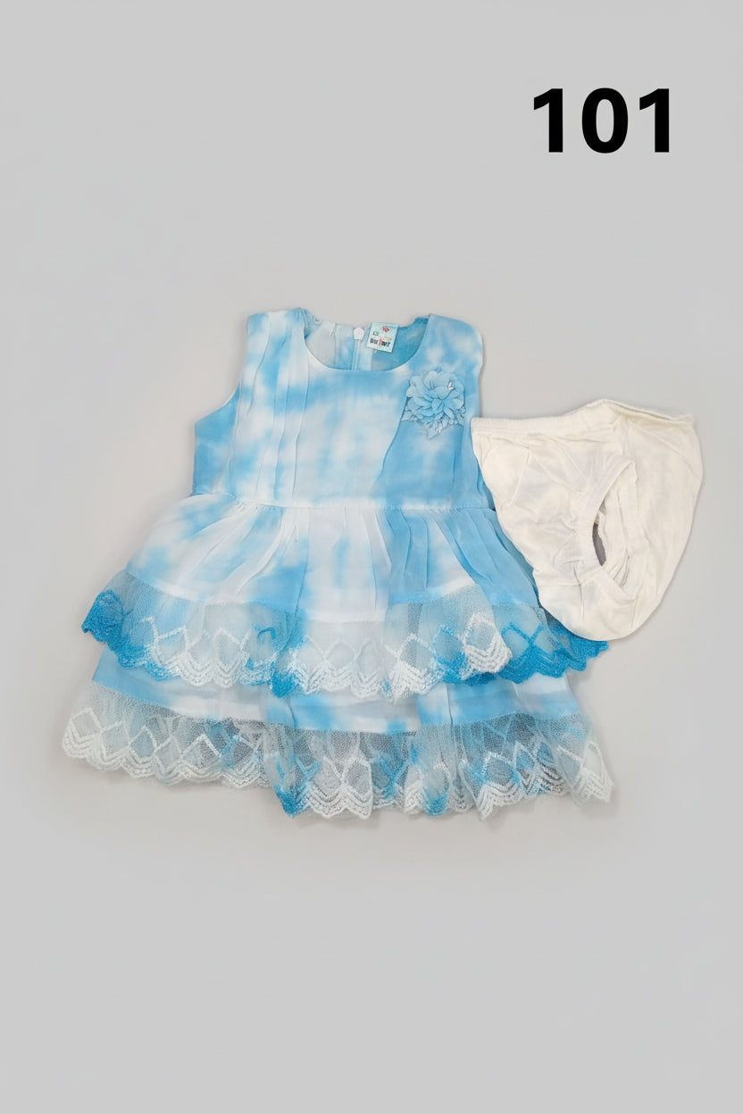 Girls Tie-Dye Party Dress Set with Bloomers 101