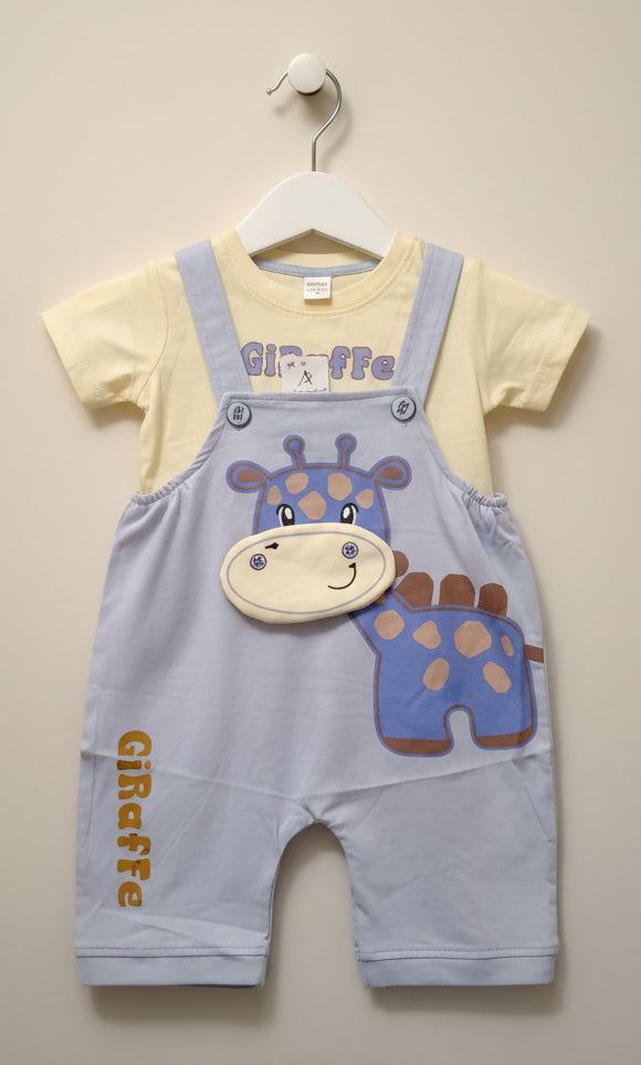 Baby Boy Cute Giraffe Dungaree Romper Set.131