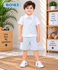 Baby Boys Formal Shirt & Shorts Set with Bow Tie BO163