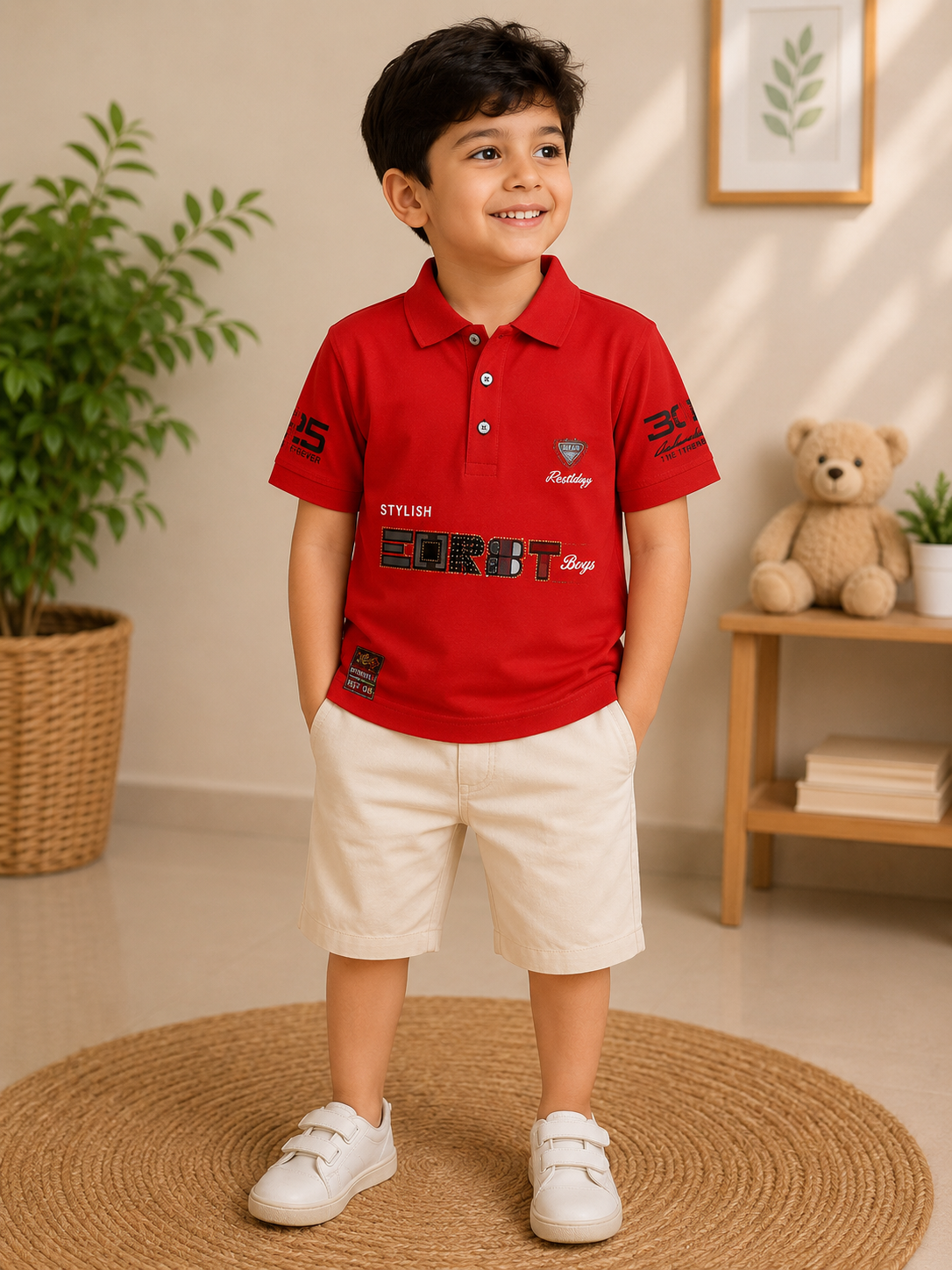 Urban Crest Boys’ Graphic Polo T-Shirt – BO183