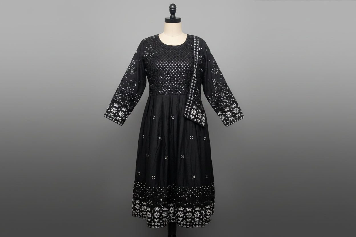 Girls Premium Embroidered Festive Party Wear 3-Piece Set -C107